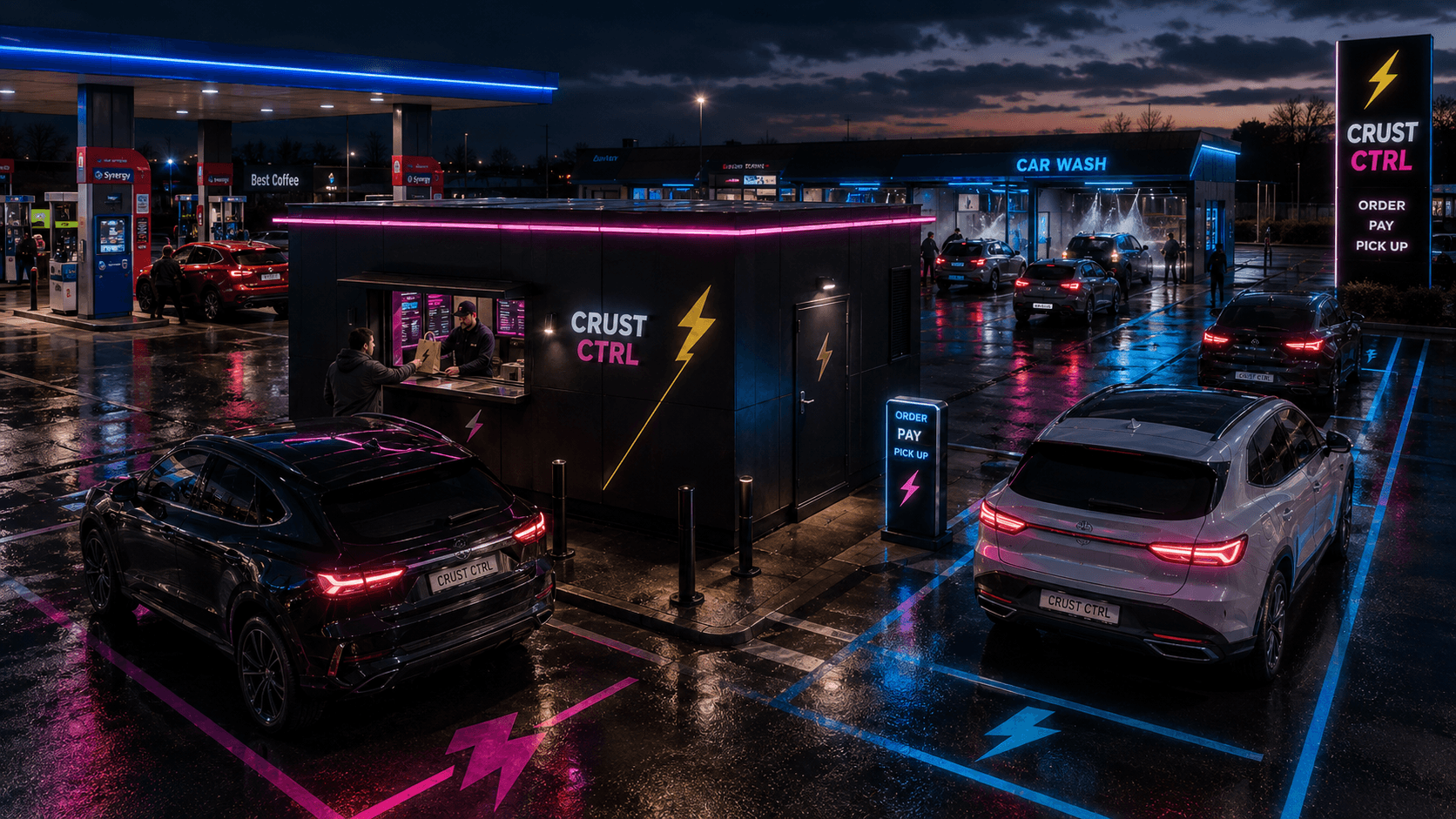 CRUST CTRL pod on a forecourt or car wash